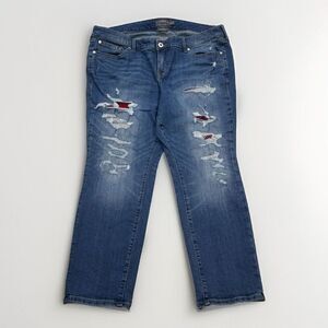 Torrid Jeans Womens Plus 18 S Boyfriend Straight Rip Repair Measures 39 x 25.5